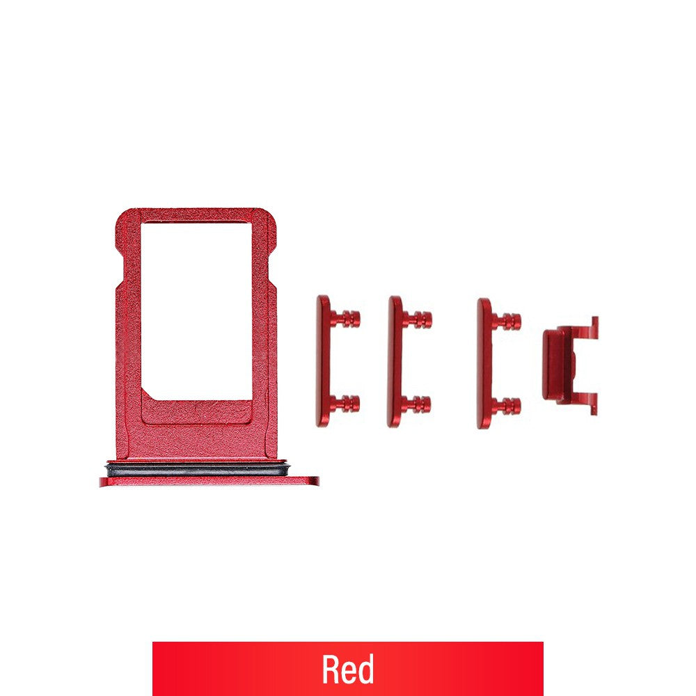 SIM Card Tray and Side Button for iPhone 8 / SE (2020)-Red SIM Card Tray and Side Button for iPhone 8 / SE (2020)-Red